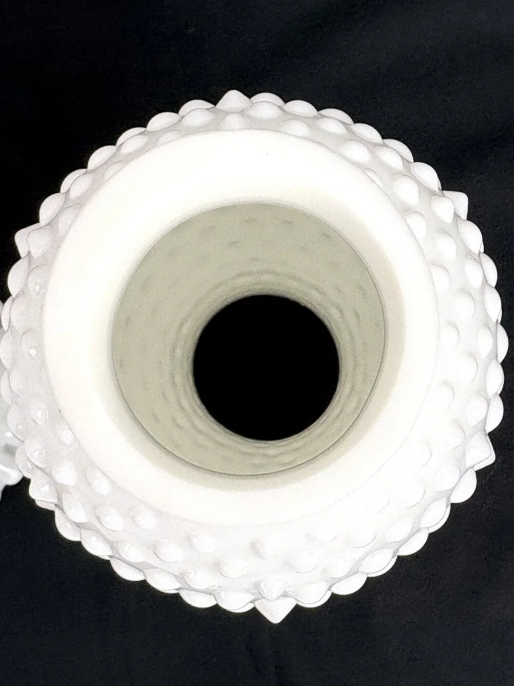 Two Vintage Fenton White Milk Glass Hobnail Lamp Chimney Shade 7.5
